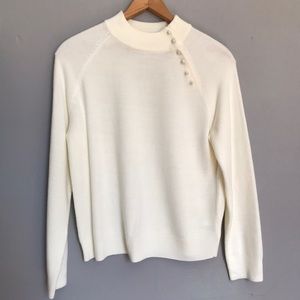 Angelic White/Beige Pearl Button Top